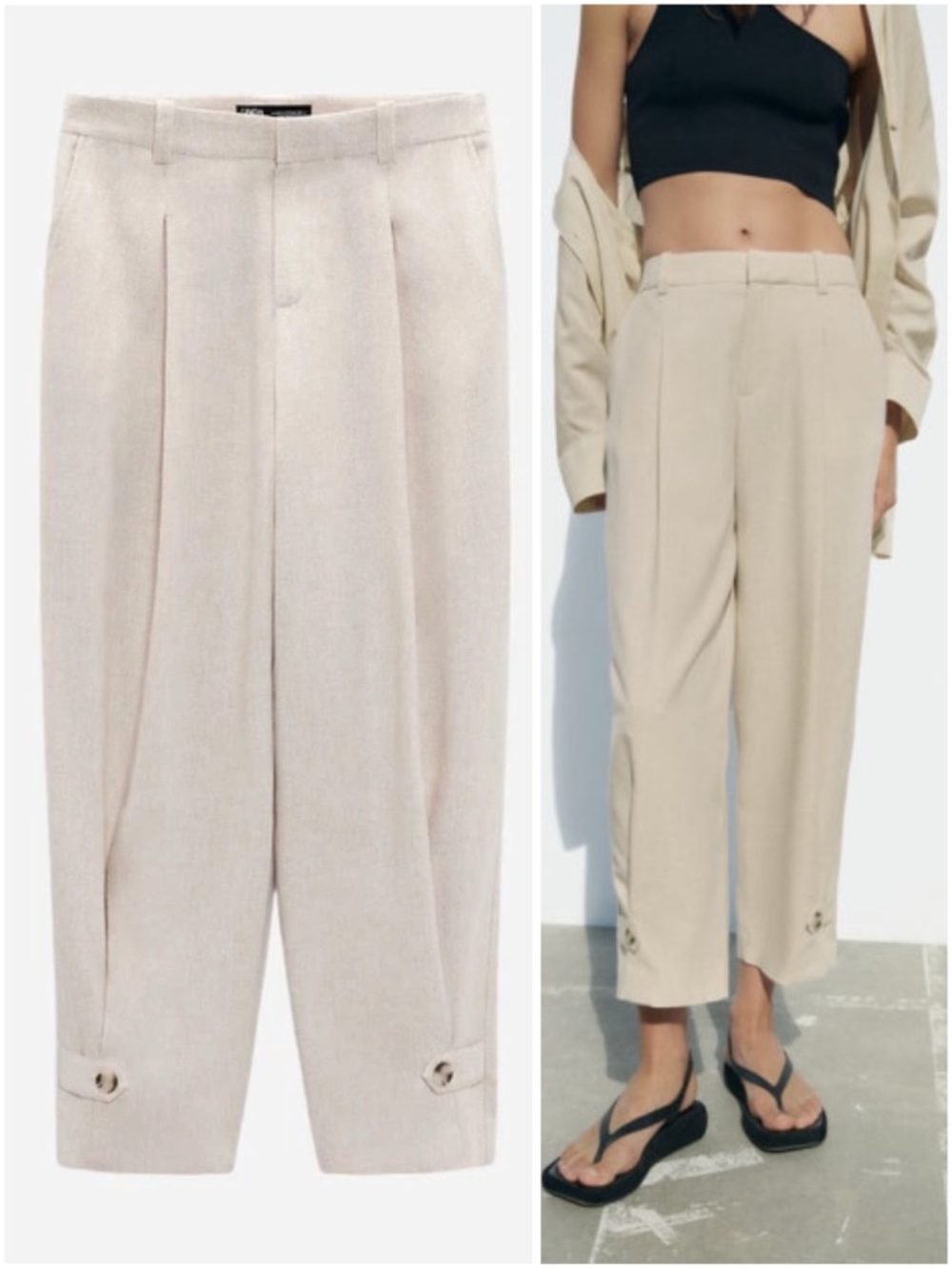 ZARA CUFFED HEM RUSTIC PANTS
LIGHT BEIGE